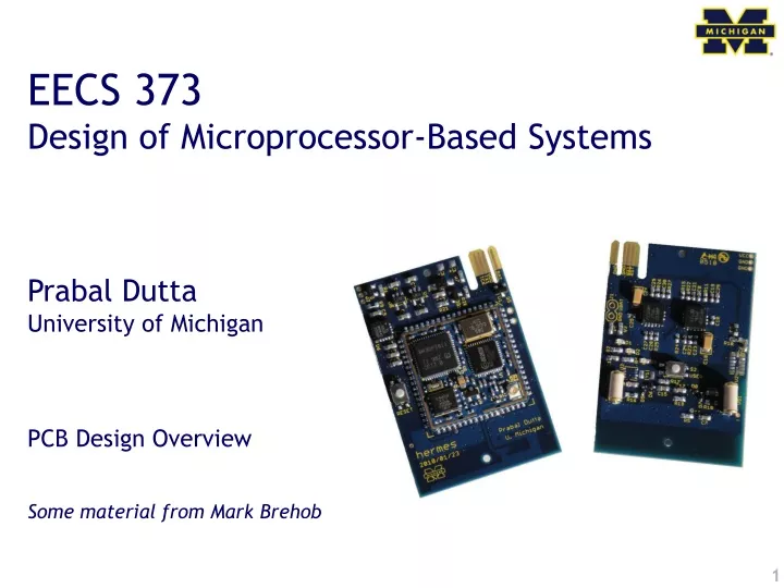 eecs 373 design of microprocessor based systems