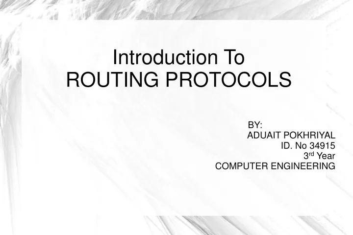introduction to routing protocols