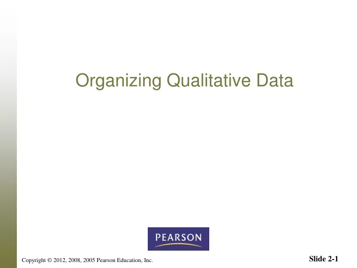 organizing qualitative data