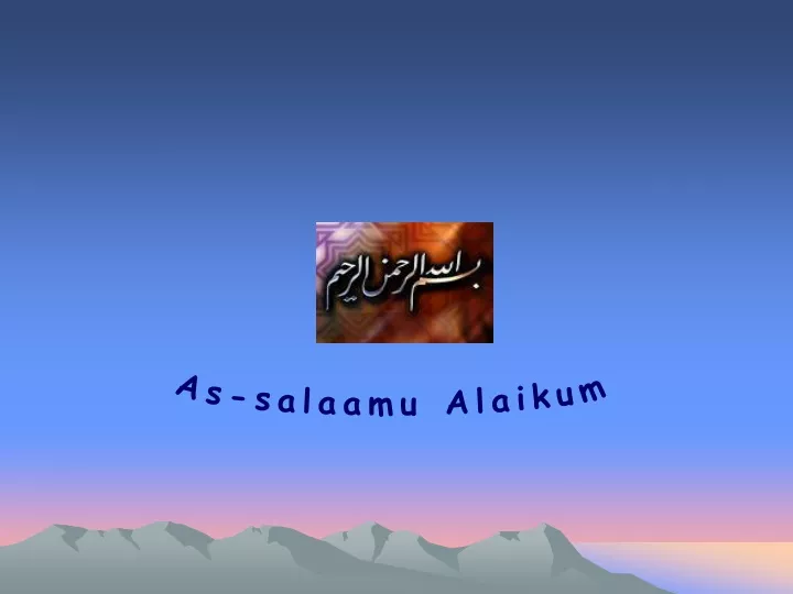 as salaamu alaikum