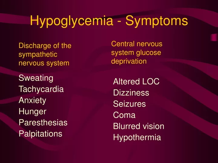 hypoglycemia symptoms