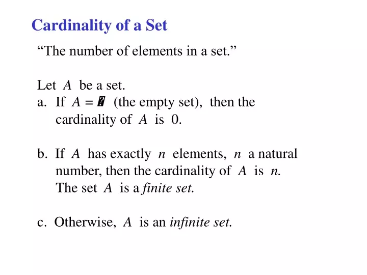 cardinality of a set