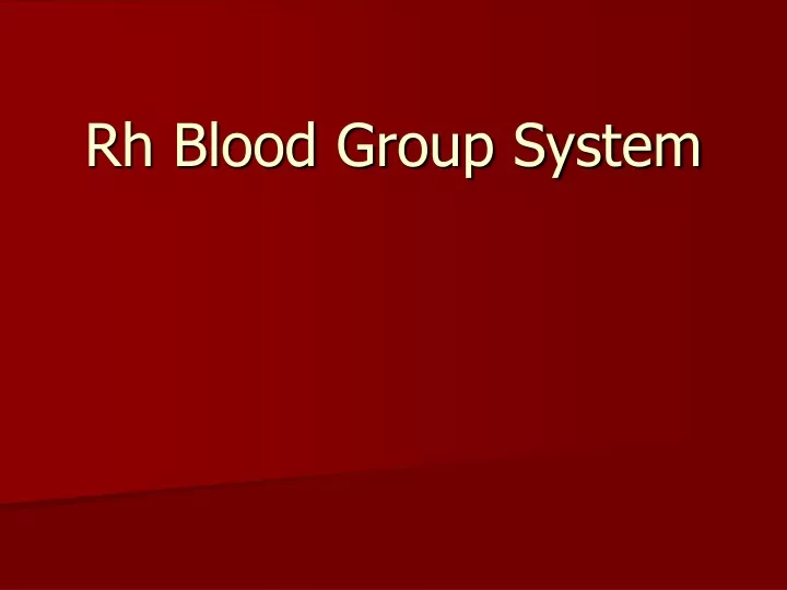 rh blood group system