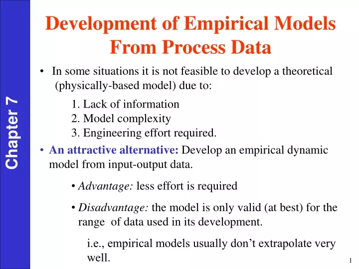development of empirical models from process data