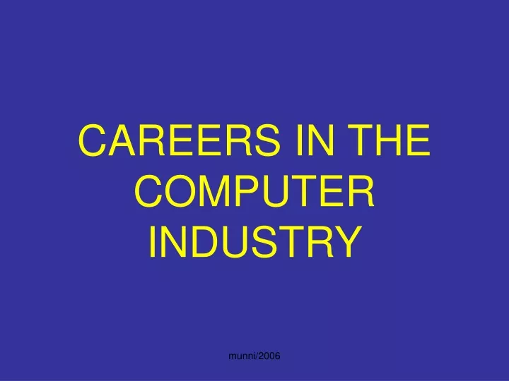 careers in the computer industry