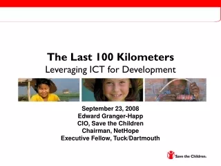 The Last 100 Kilometers Leveraging ICT for Development