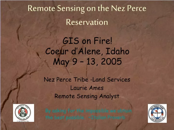 remote sensing on the nez perce reservation
