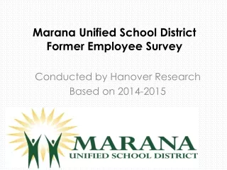 Marana Unified School District Former Employee Survey