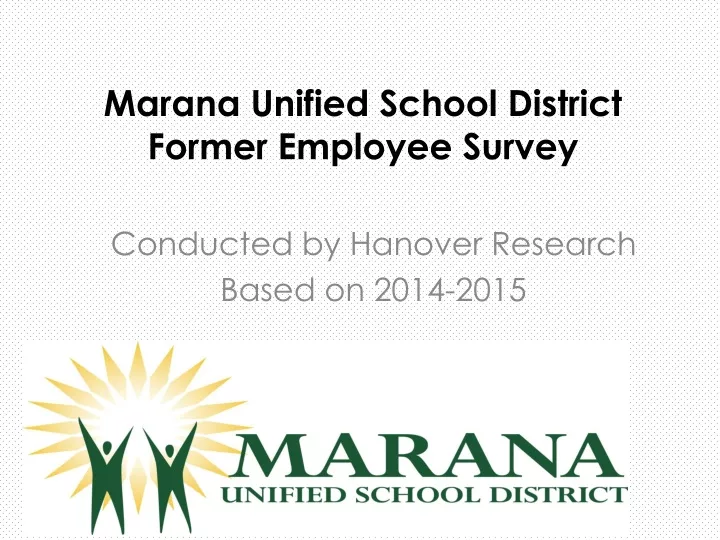 marana unified school district former employee survey