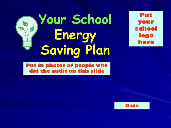 your school energy saving plan
