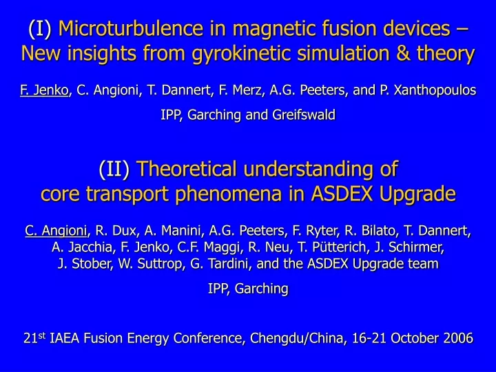 i microturbulence in magnetic fusion devices