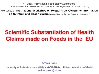 6 th Dubai  International  Food  Safety  Conference .