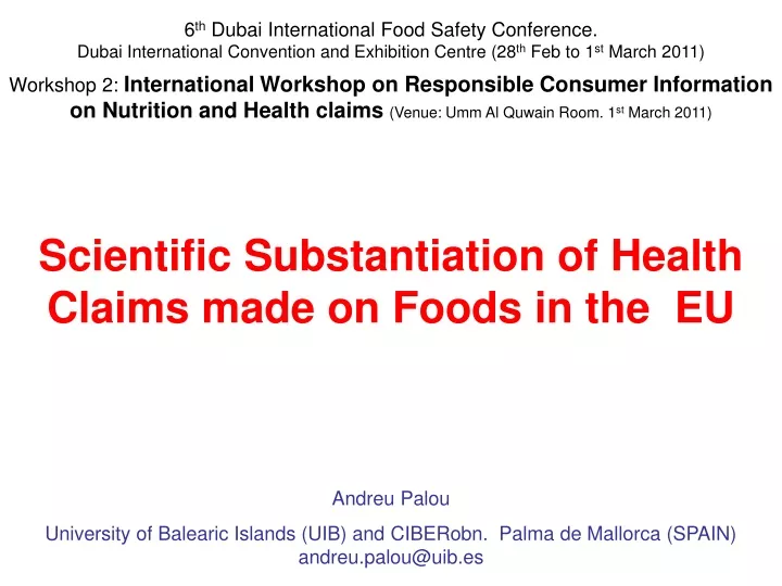 6 th dubai international food safety conference