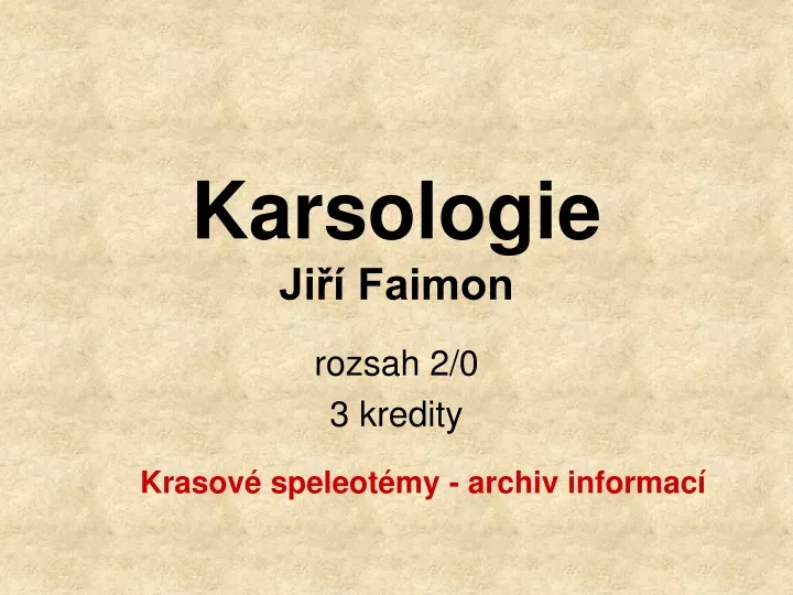 karsologie ji faimon