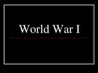 World War I