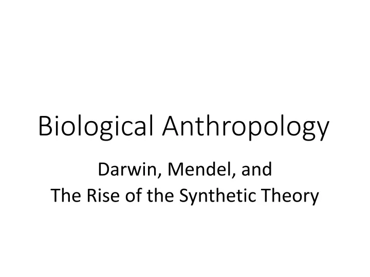 biological anthropology