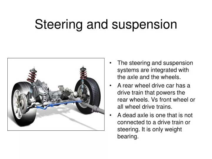 steering and suspension