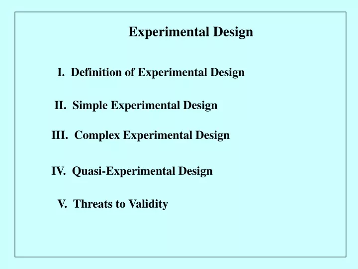 experimental design