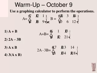 Warm-Up – October 9