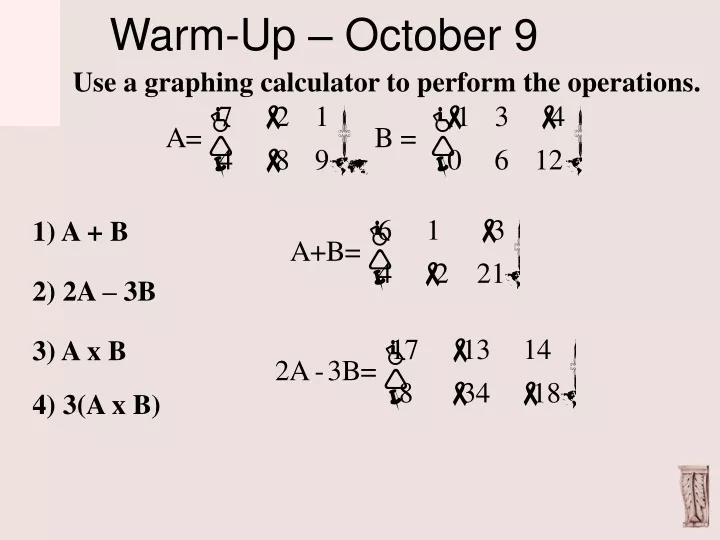 warm up october 9
