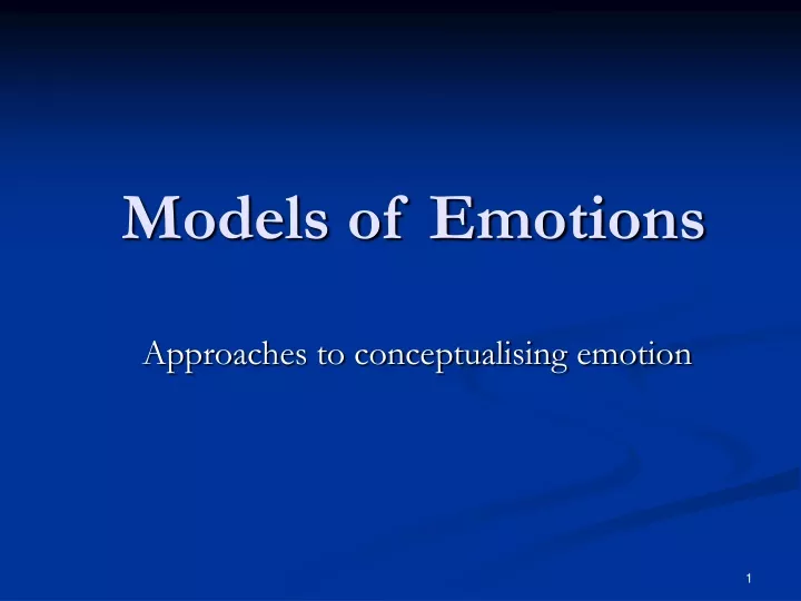 models of emotions
