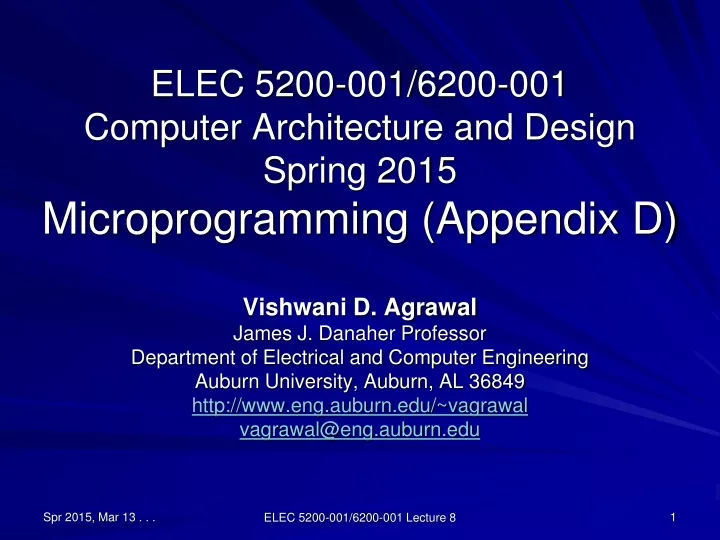 elec 5200 001 6200 001 computer architecture and design spring 2015 microprogramming appendix d