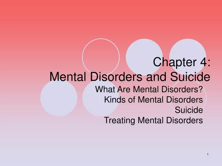 chapter 4 mental disorders and suicide