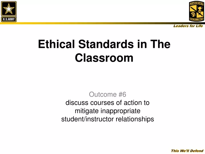 ethical standards in the classroom