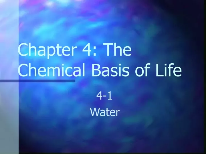 chapter 4 the chemical basis of life