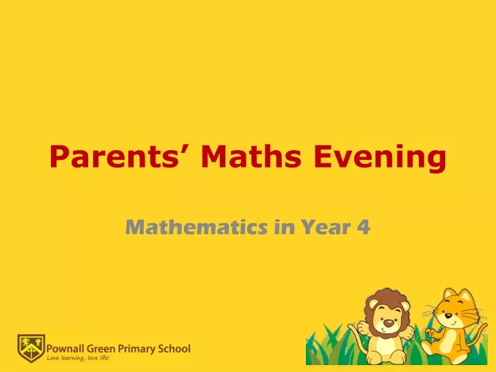 parents maths evening