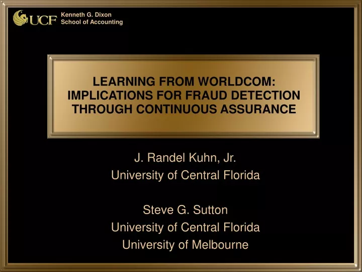 learning from worldcom implications for fraud detection through continuous assurance