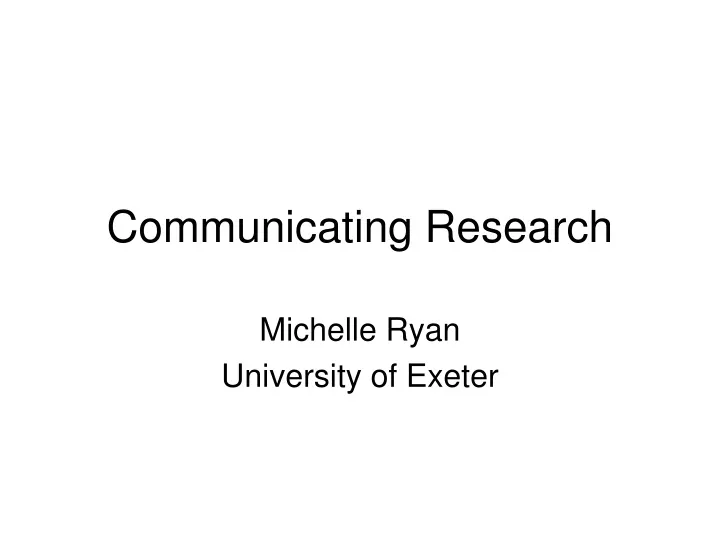 communicating research