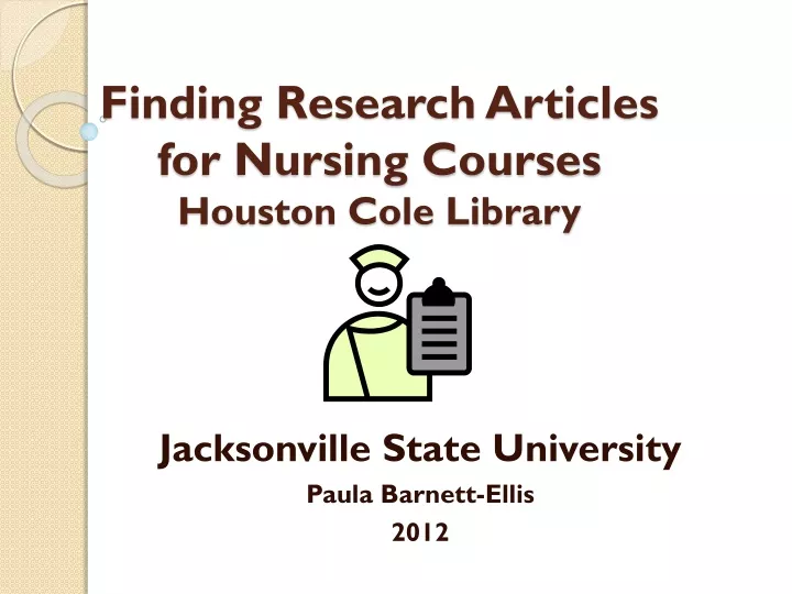 finding research articles for nursing courses houston cole library