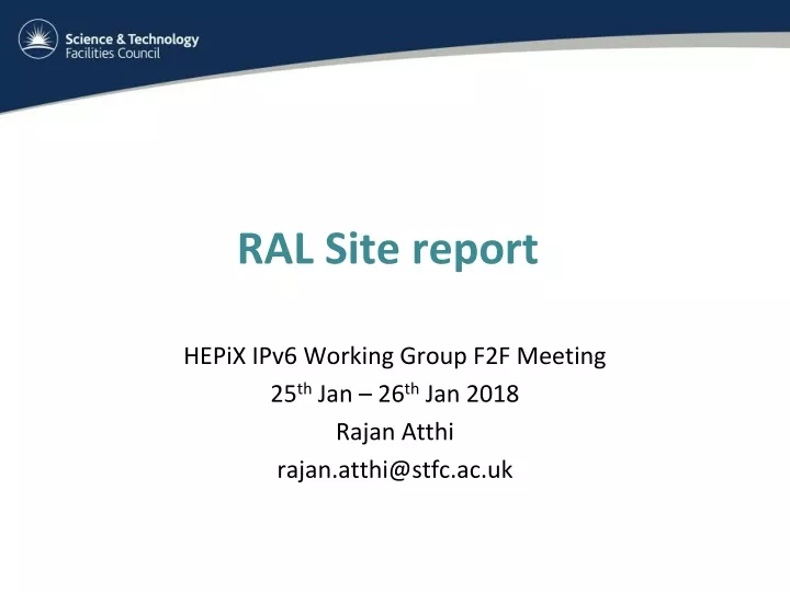 ral site report