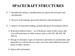 SPACECRAFT STRUCTURES