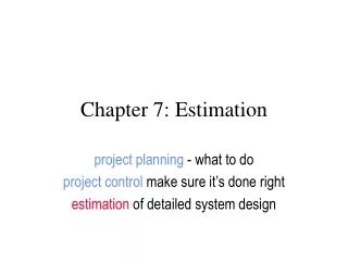 Chapter 7: Estimation