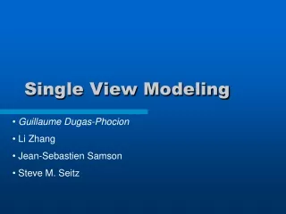 Single View Modeling