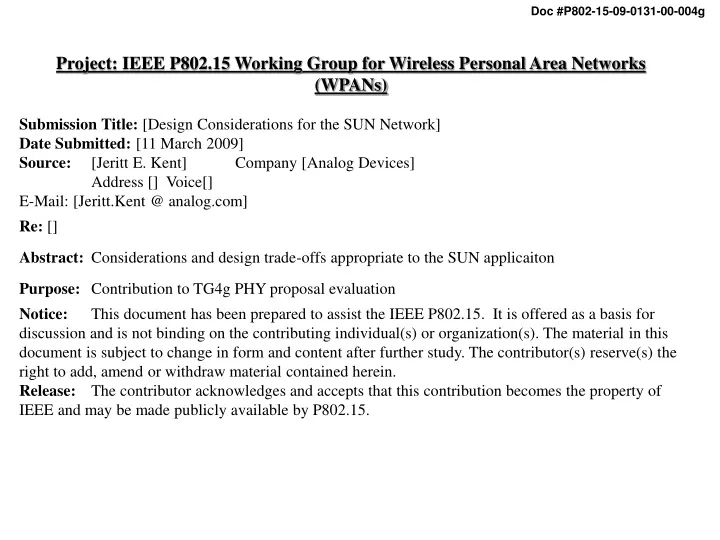 project ieee p802 15 working group for wireless