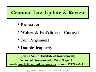 Criminal Law Update &amp; Review