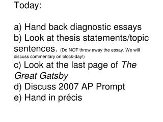 Diagnostic Essay