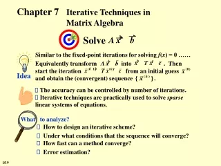 Chapter 7 Iterative Techniques in                         Matrix Algebra