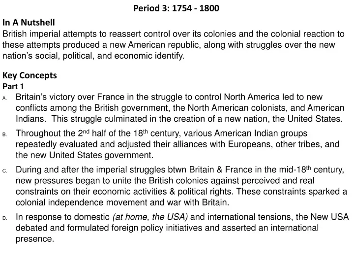 period 3 1754 1800 in a nutshell british imperial