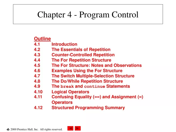 chapter 4 program control