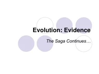Evolution: Evidence