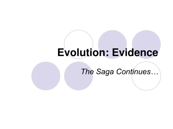 evolution evidence