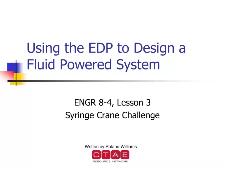 using the edp to design a fluid powered system