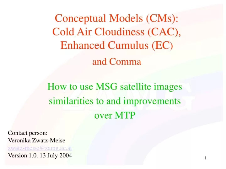 conceptual models cms cold air cloudiness cac enhanced cumulus ec and comma