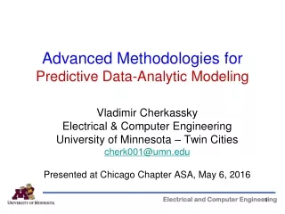 Advanced Methodologies for Predictive Data-Analytic Modeling