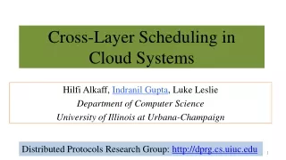 Cross-Layer Scheduling in  Cloud Systems
