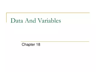 Data And Variables